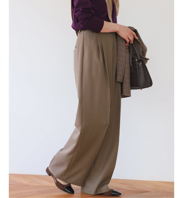 SLOBE IENA「PEツイルワイド2タックスラックス」|スラックス|