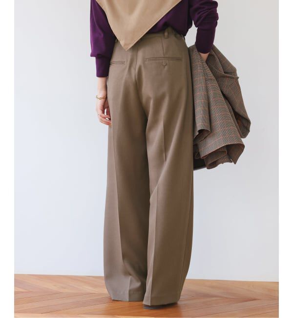 SLOBE IENA「PEツイルワイド2タックスラックス」|スラックス|