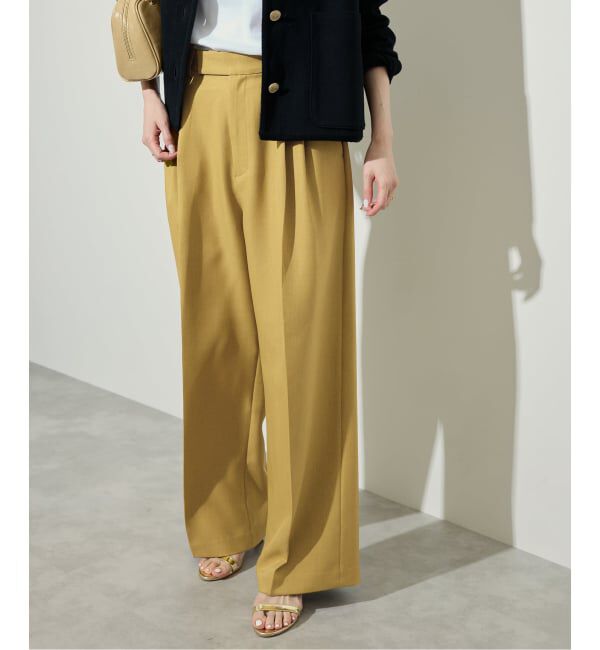 SLOBE IENA「PEツイルワイド2タックスラックス」|スラックス|