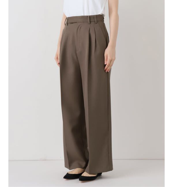 SLOBE IENA「PEツイルワイド2タックスラックス」|スラックス|