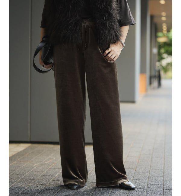 VERMEIL par iena「トリアセベロアパンツ」|その他|ブラウン