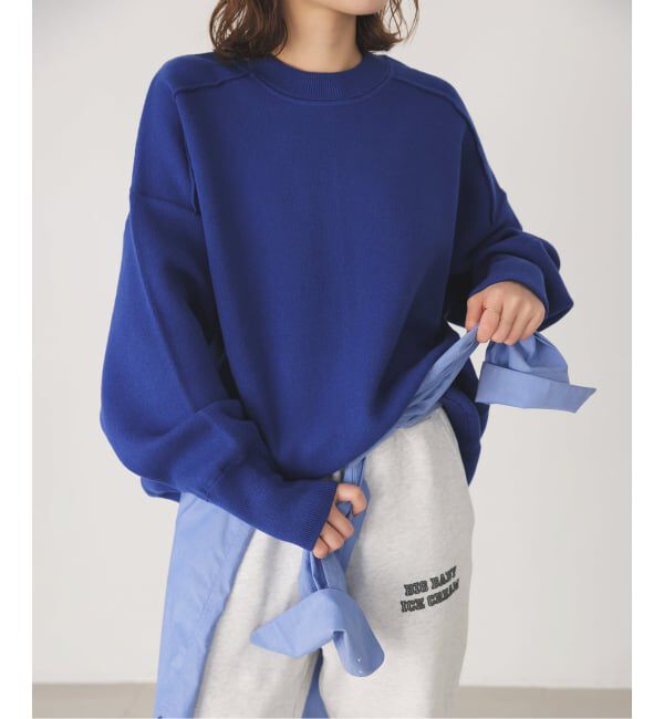 SLOBE IENA「《WEB限定/追加》オーバーサイズ スウェットライクニット」|ニット・セーター|