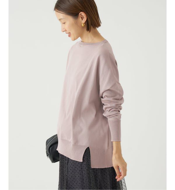 IENA「《WEB限定/追加2》コットンストレッチ NEO2 ワイド長袖プルオーバー」|ニット・セーター|