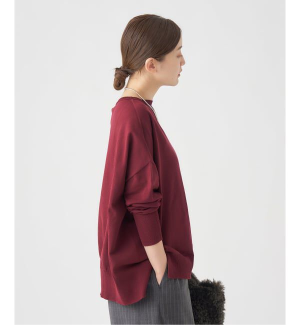 IENA「《WEB限定/追加2》コットンストレッチ NEO2 ワイド長袖プルオーバー」|ニット・セーター|