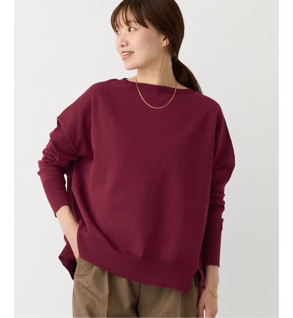 IENA「《WEB限定/追加2》コットンストレッチ NEO2 ワイド長袖プルオーバー」|ニット・セーター|