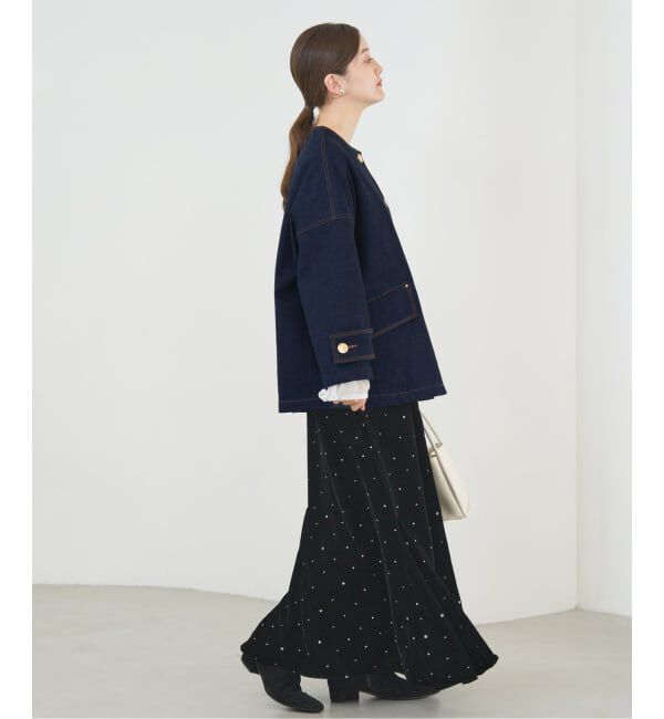 IENA「MACKINTOSH/マッキントッシュ 別注 HUMBIE DENIM JACKET ノーカラーコート」|ノーカラーコート|