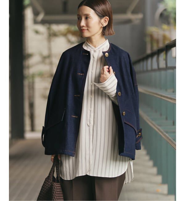 IENA「MACKINTOSH/マッキントッシュ 別注 HUMBIE DENIM JACKET ノーカラーコート」|ノーカラーコート|