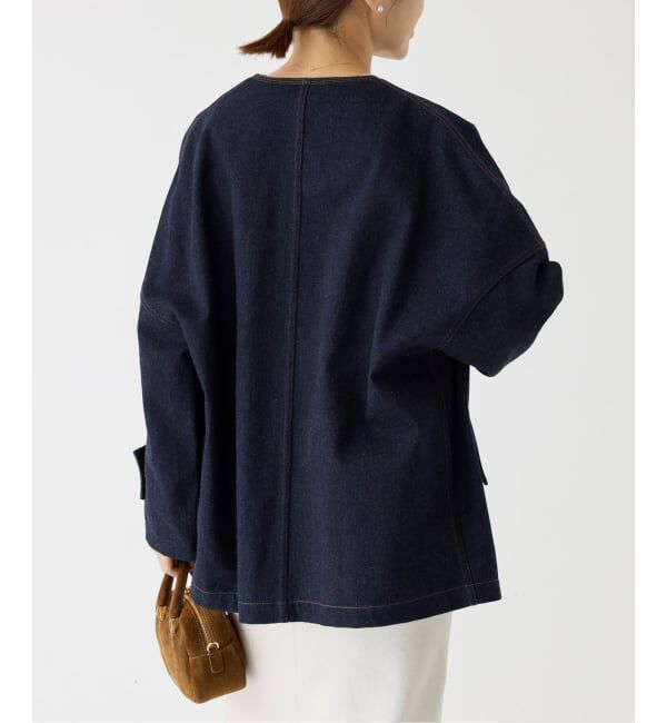 IENA「MACKINTOSH/マッキントッシュ 別注 HUMBIE DENIM JACKET ノーカラーコート」|ノーカラーコート|