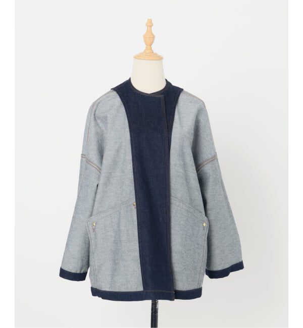 IENA「MACKINTOSH/マッキントッシュ 別注 HUMBIE DENIM JACKET ノーカラーコート」|ノーカラーコート|