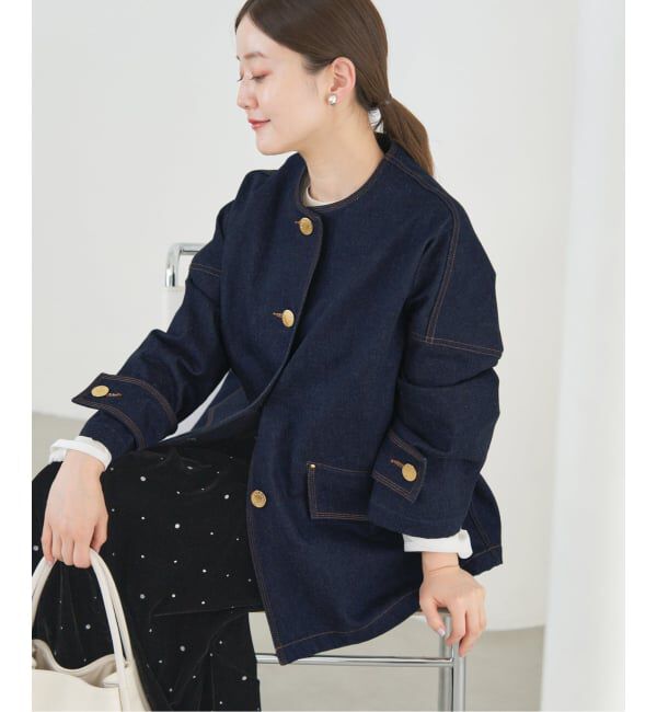 IENA「MACKINTOSH/マッキントッシュ 別注 HUMBIE DENIM JACKET ノーカラーコート」|ノーカラーコート|
