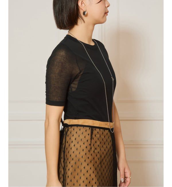 IENA LA BOUCLE「《追加3》IENA LA BOUCLE 水撚りガスフライス半袖プルオーバー」|Tシャツ・カットソー|