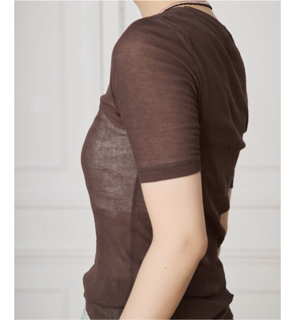 IENA LA BOUCLE「《追加3》IENA LA BOUCLE 水撚りガスフライス半袖プルオーバー」|Tシャツ・カットソー|