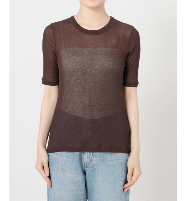 IENA LA BOUCLE「《追加3》IENA LA BOUCLE 水撚りガスフライス半袖プルオーバー」|Tシャツ・カットソー|