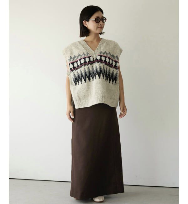IENA LA BOUCLE「IENA LA BOUCLE ウールサキソニーIラインスカート」|スカート|
