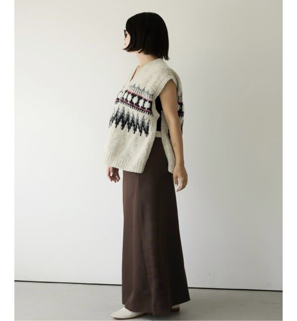 IENA LA BOUCLE「IENA LA BOUCLE ウールサキソニーIラインスカート」|スカート|