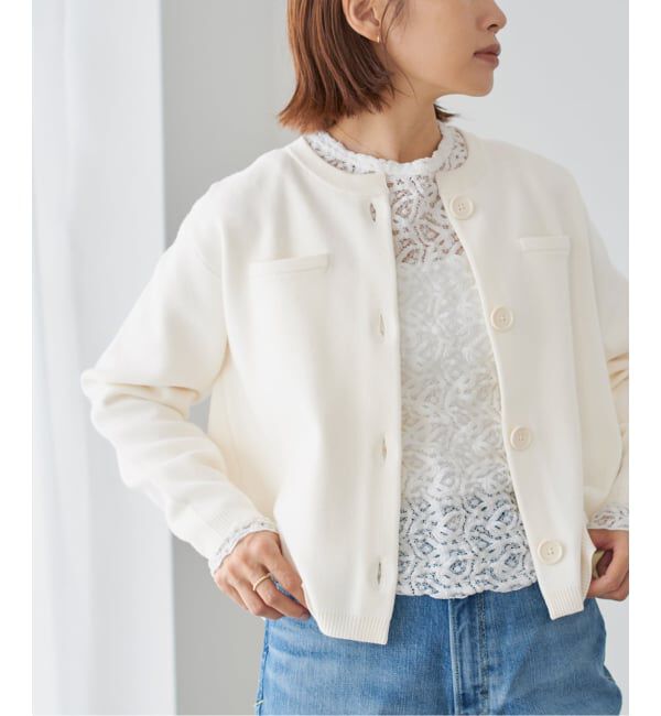 IENA「《追加》スーパーファインスムースクルーカーディガン」|カーディガン|