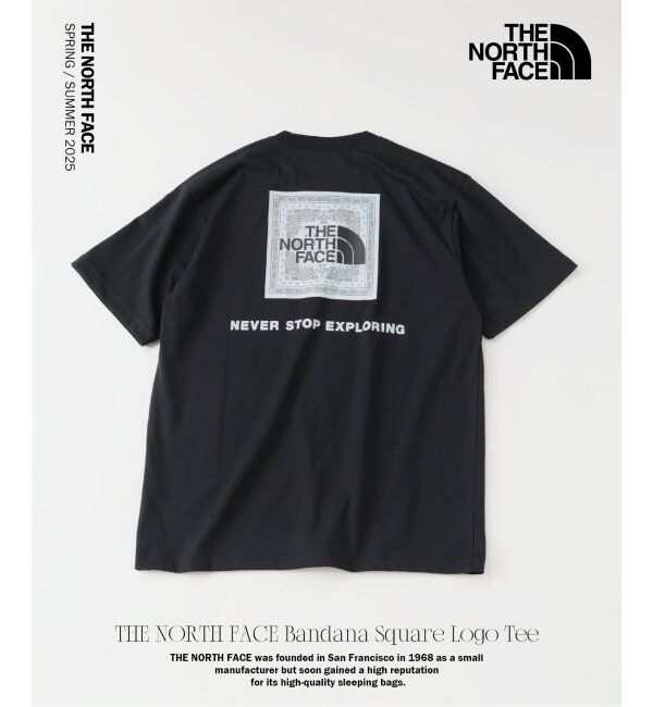 JOURNAL STANDARD relume「THE NORTH FACE / ザ ノースフェイス バンダナ スクエア ロゴ Tシャツ」|Tシャツ・カットソー|ブラック
