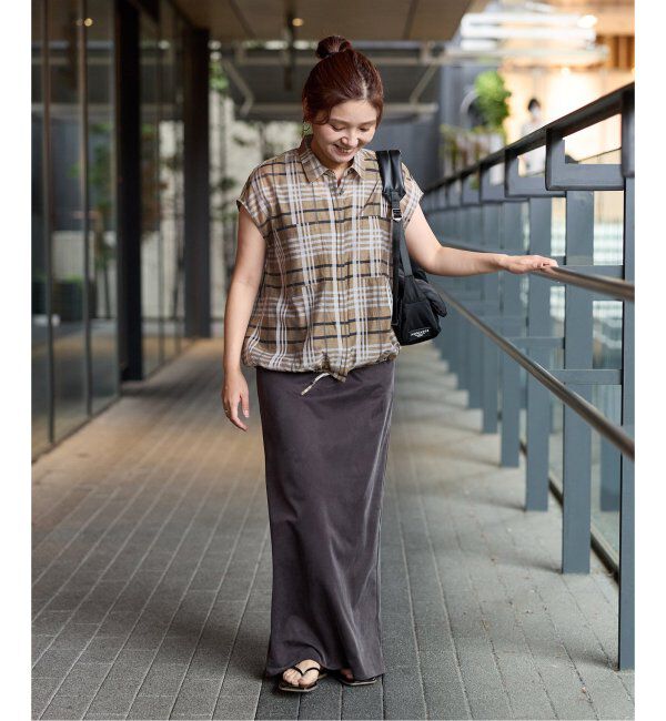 JOURNAL STANDARD「シアードビーチェックフレンチスリーブシャツ」|シャツ・ブラウス|