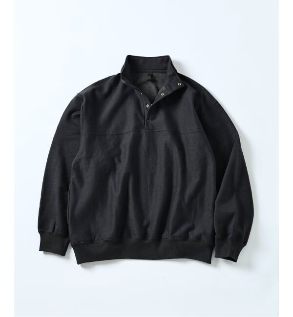 JOURNAL STANDARD「blurhms ROOTSTOCK / ブラームス 別注  ハーフ スナップ プルオーバー」|スウェット・ジャージ|ブラック A