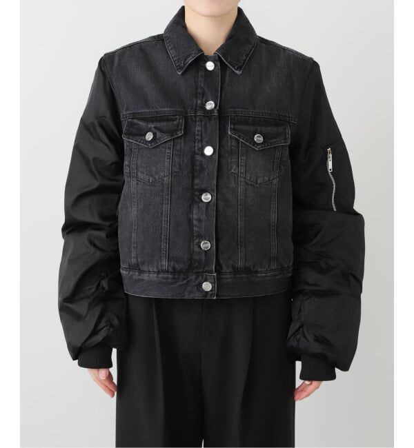 journal standard L'essage「【GANNI/ガニー】 Rigid Denim Mix Jacket」|デニムジャケット|ブラック A