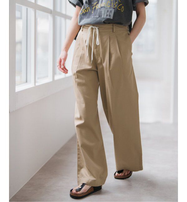 Spick and Span「コットンレーヨンドロストフレアパンツ」|その他|ベージュ