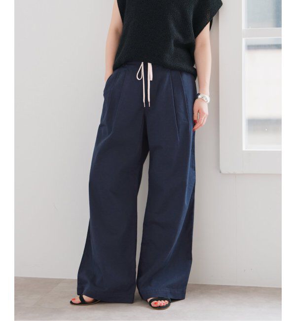 Spick and Span「コットンレーヨンドロストフレアパンツ」|その他|ネイビー