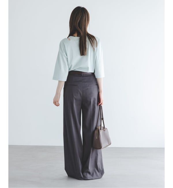 NOBLE「Room no.8/ルームエイト スムースコットンネックオープントップス」|Tシャツ・カットソー|