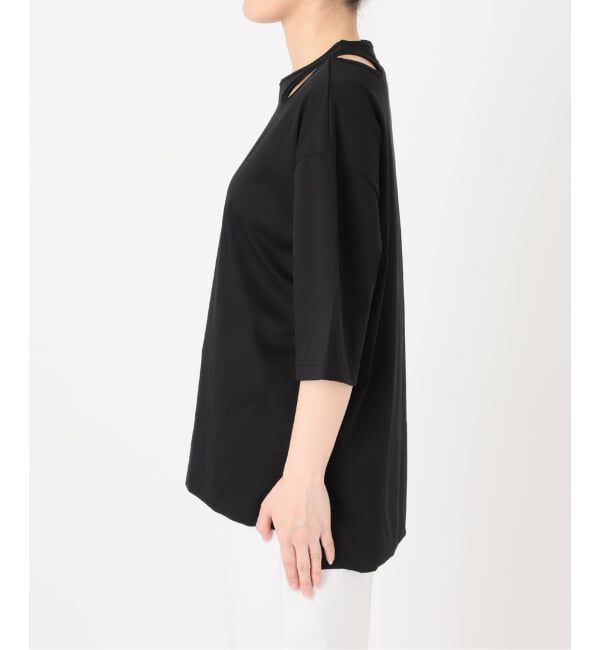 NOBLE「Room no.8/ルームエイト スムースコットンネックオープントップス」|Tシャツ・カットソー|