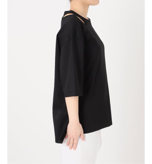 NOBLE「Room no.8/ルームエイト スムースコットンネックオープントップス」|Tシャツ・カットソー|