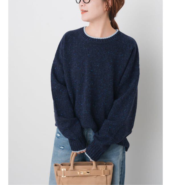 Spick and Span「《追加》ロゴインターシャニット」|ニット・セーター|