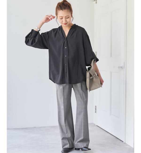Spick and Span「《一部店舗+WEB限定》袖ボリュームスキッパーブラウス」|シャツ・ブラウス|