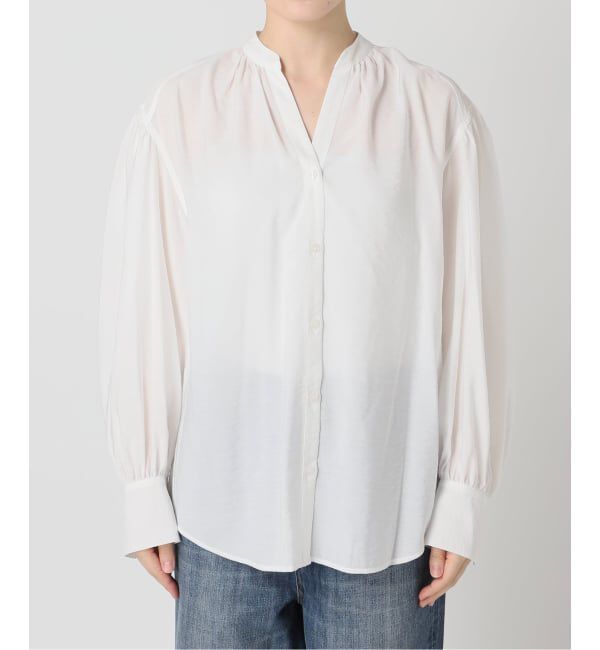 Spick and Span「《一部店舗+WEB限定》袖ボリュームスキッパーブラウス」|シャツ・ブラウス|