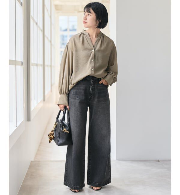 Spick and Span「《一部店舗+WEB限定》袖ボリュームスキッパーブラウス」|シャツ・ブラウス|