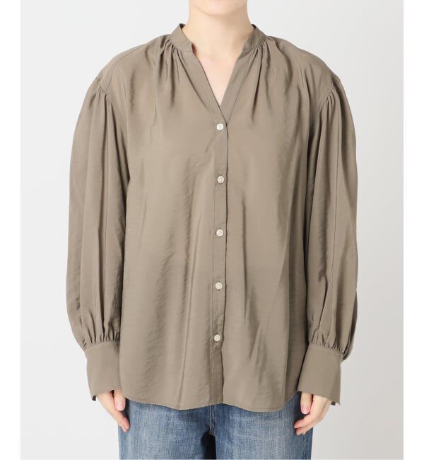 Spick and Span「《一部店舗+WEB限定》袖ボリュームスキッパーブラウス」|シャツ・ブラウス|