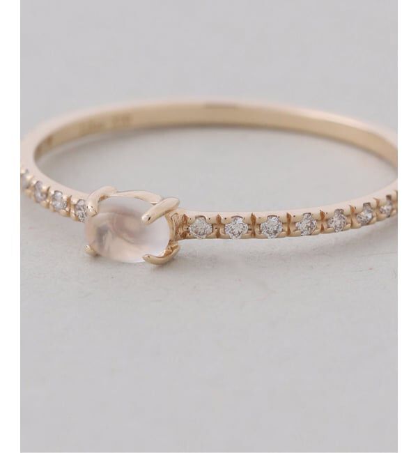 Lilas by Spick&Span「OVムーンストーンメレダイヤリング K10」|リング|