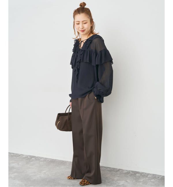 Spick and Span「フリル楊柳ブラウス」|シャツ・ブラウス|