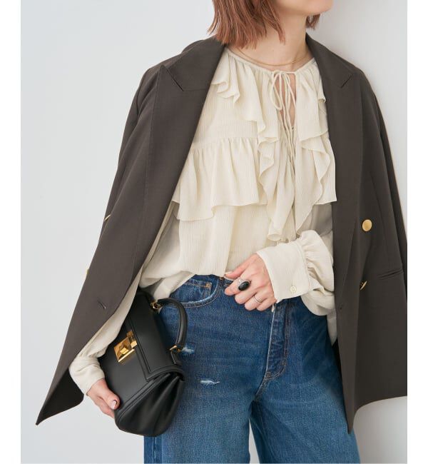 Spick and Span「フリル楊柳ブラウス」|シャツ・ブラウス|