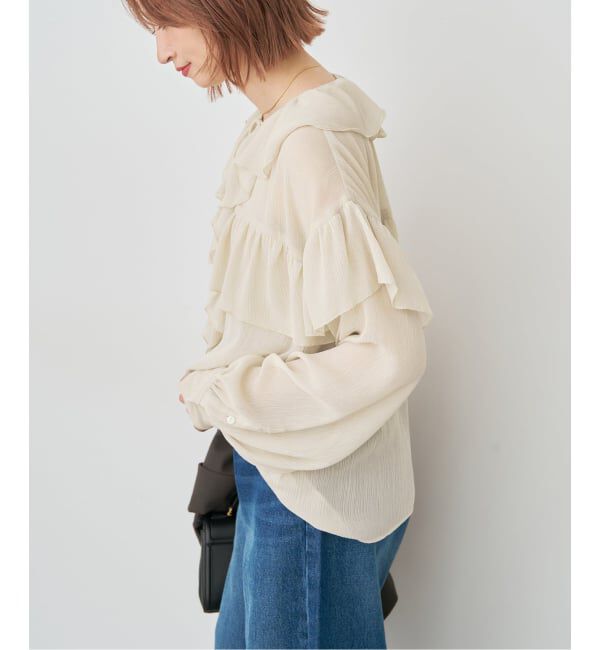 Spick and Span「フリル楊柳ブラウス」|シャツ・ブラウス|