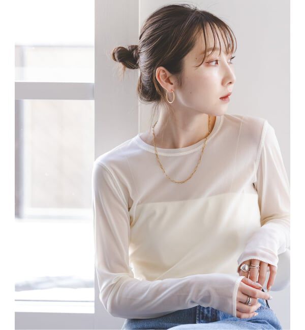 NOBLE「《追加予約》スキンチュールロングTシャツ」|Tシャツ・カットソー|