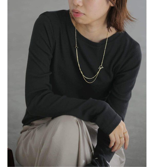  「ウールテレコクルーネックカットソー」|Tシャツ・カットソー|ブラック