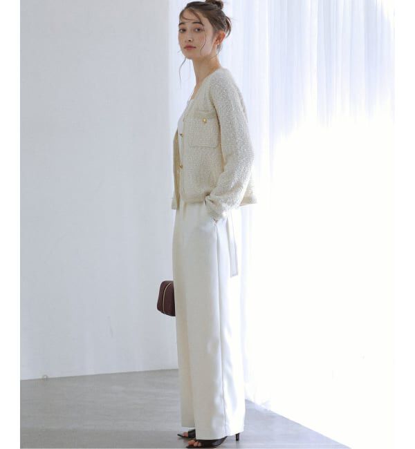  「Vネックツイードカーディガン」|カーディガン|