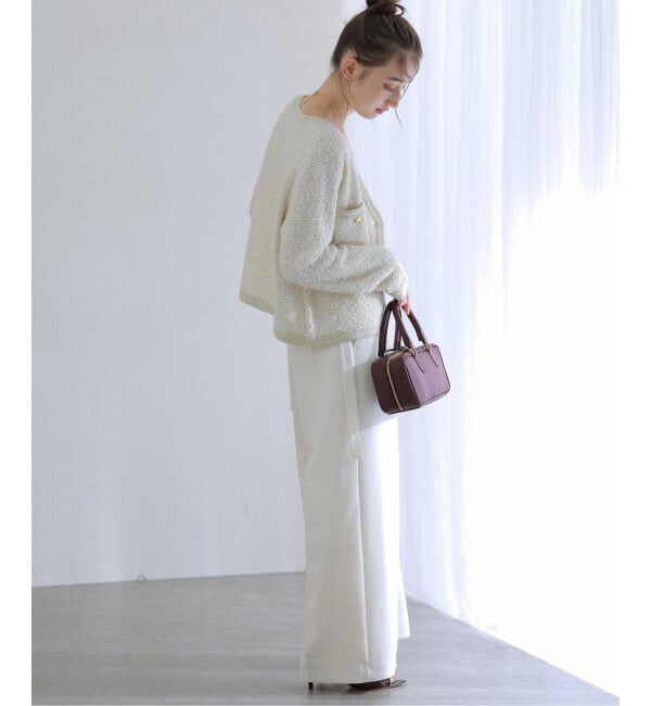  「Vネックツイードカーディガン」|カーディガン|