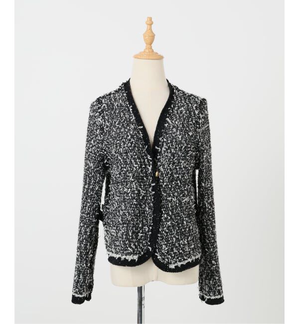  「Vネックツイードカーディガン」|カーディガン|