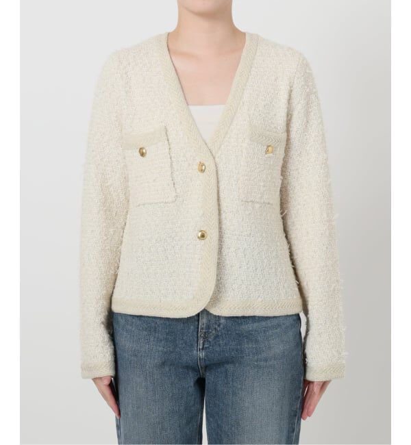  「Vネックツイードカーディガン」|カーディガン|
