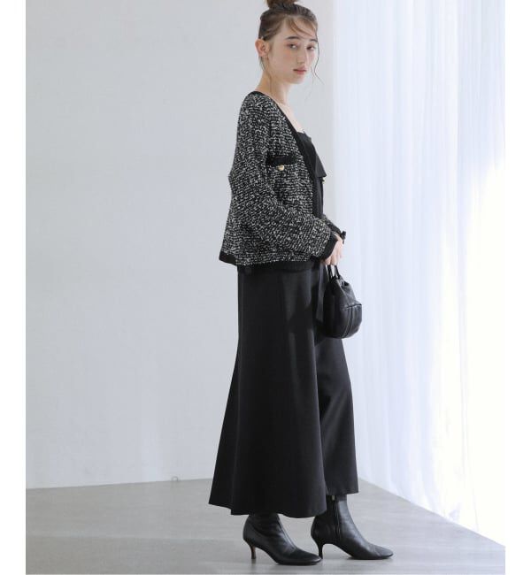  「Vネックツイードカーディガン」|カーディガン|