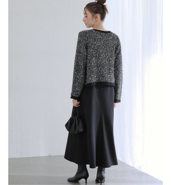  「Vネックツイードカーディガン」|カーディガン|