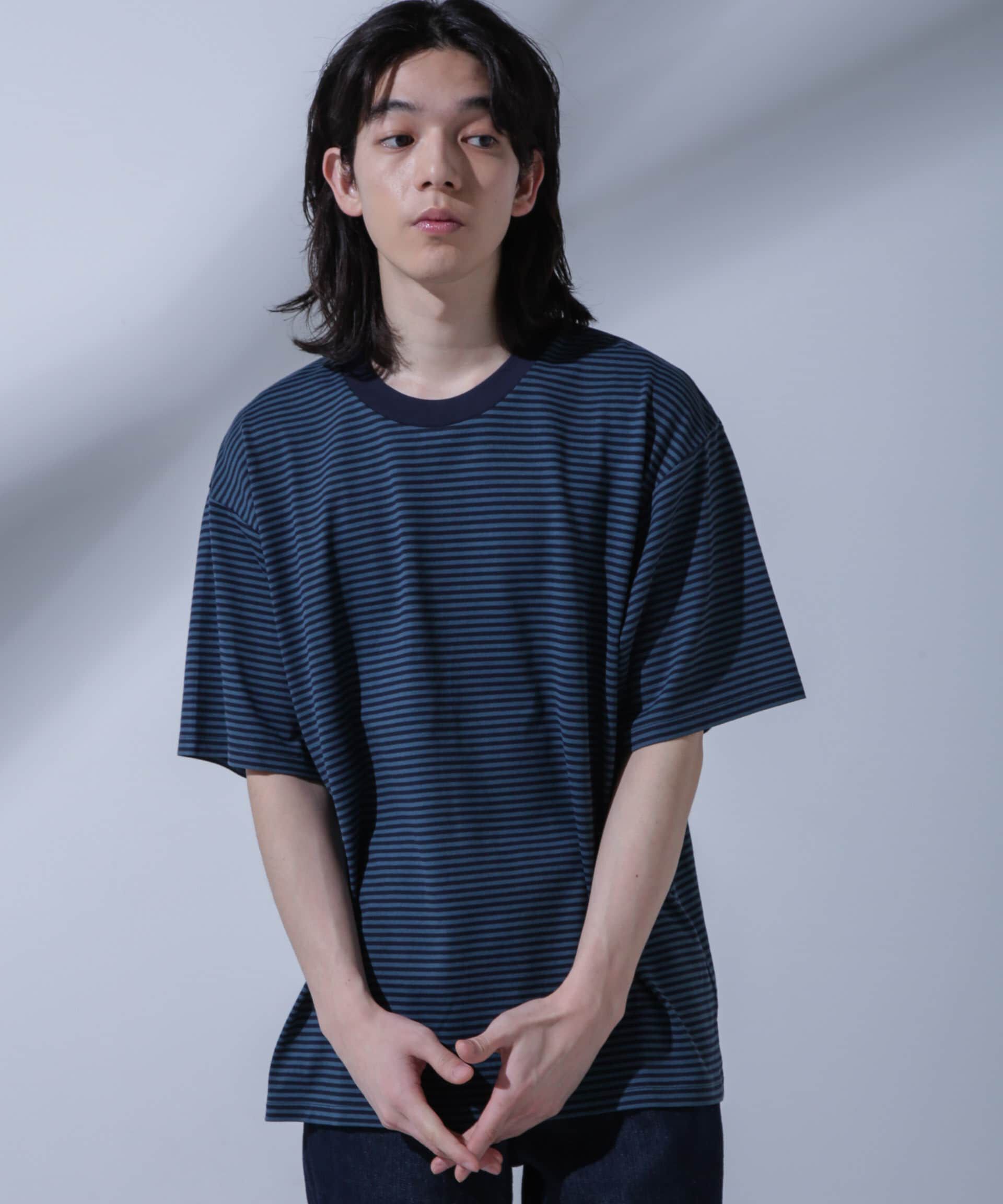 nano･universe「Anti Soaked(R)  汗染み防止 ボーダークルーネックTシャツ」|Tシャツ・カットソー|