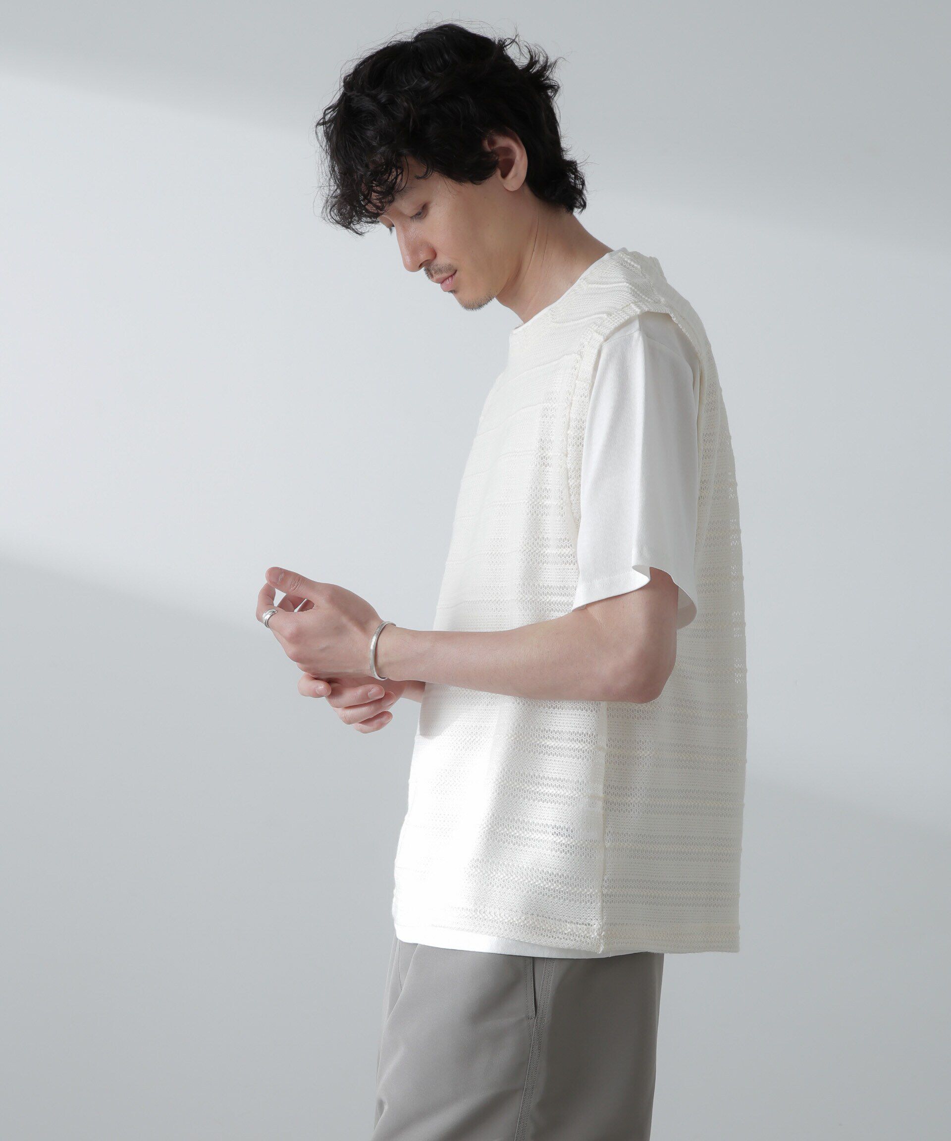 nano･universe「かぎ針アンサンブルTシャツ」|Tシャツ・カットソー|