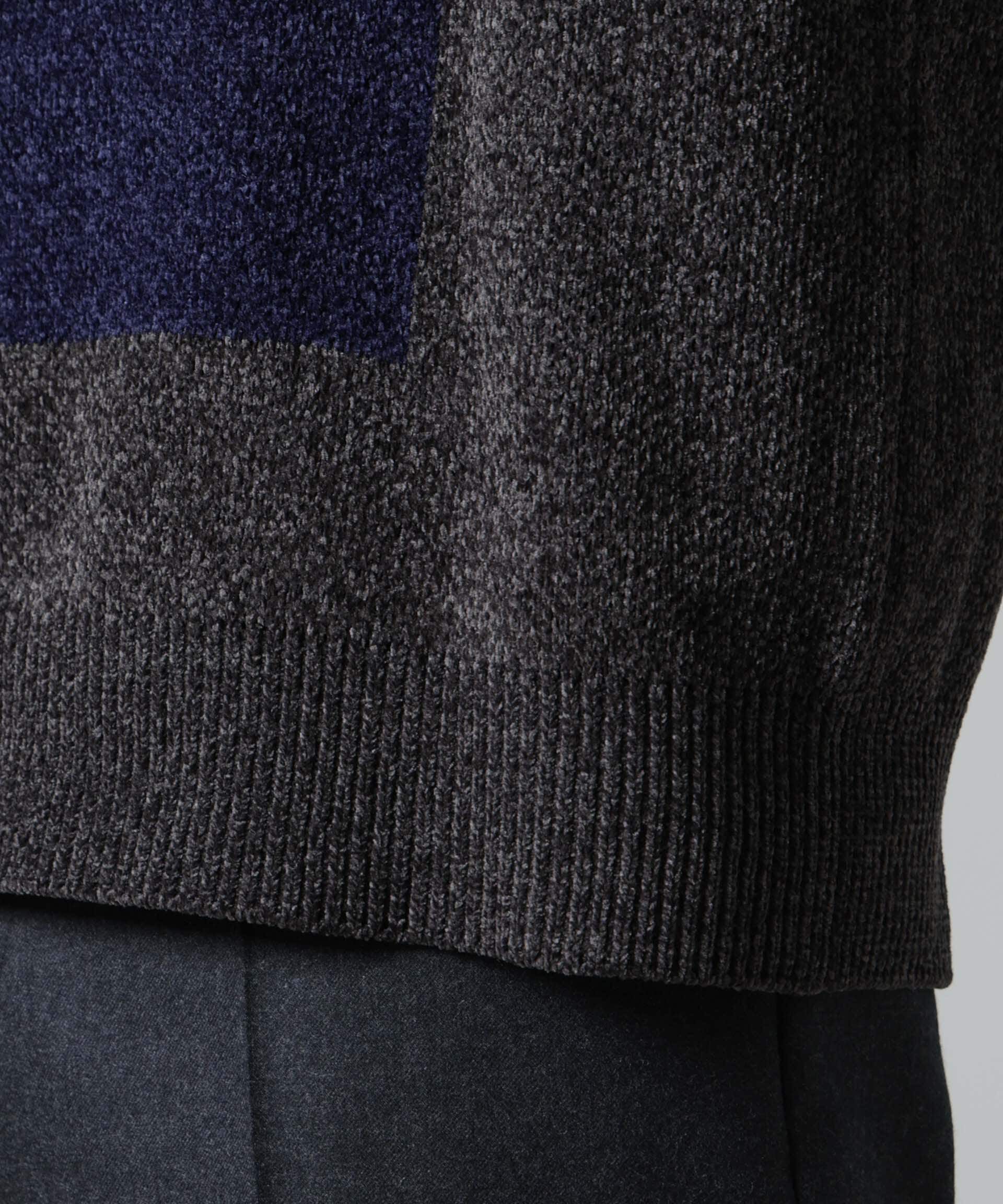 nano･universe「モールヤーンカラーブロッキングクルーネックニット」|ニット・セーター|