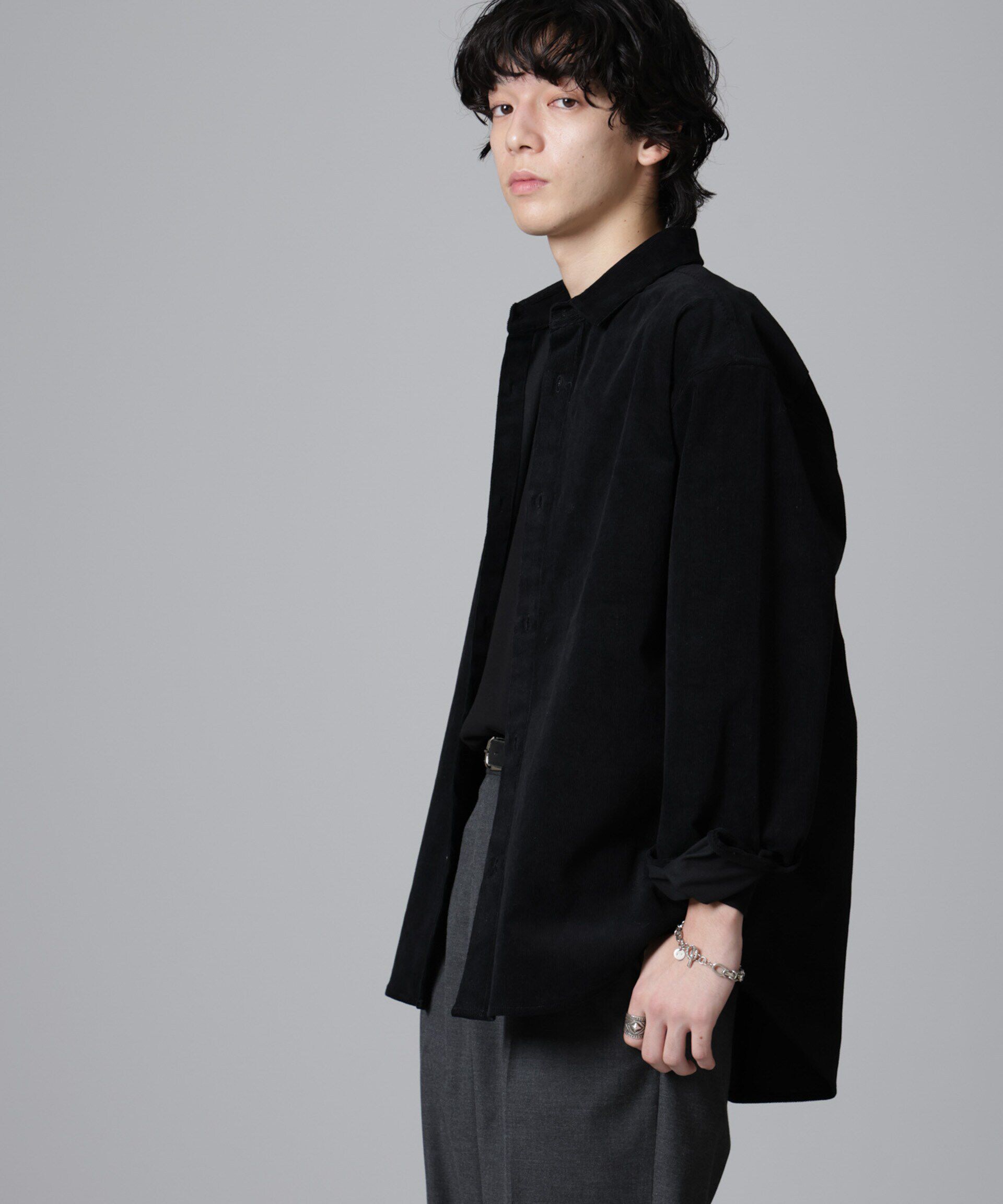 nano･universe「リラックスコーデュロイシャツ」|シャツ・ブラウス|ブラック